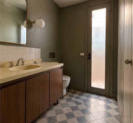 Before: Marble Powder Room