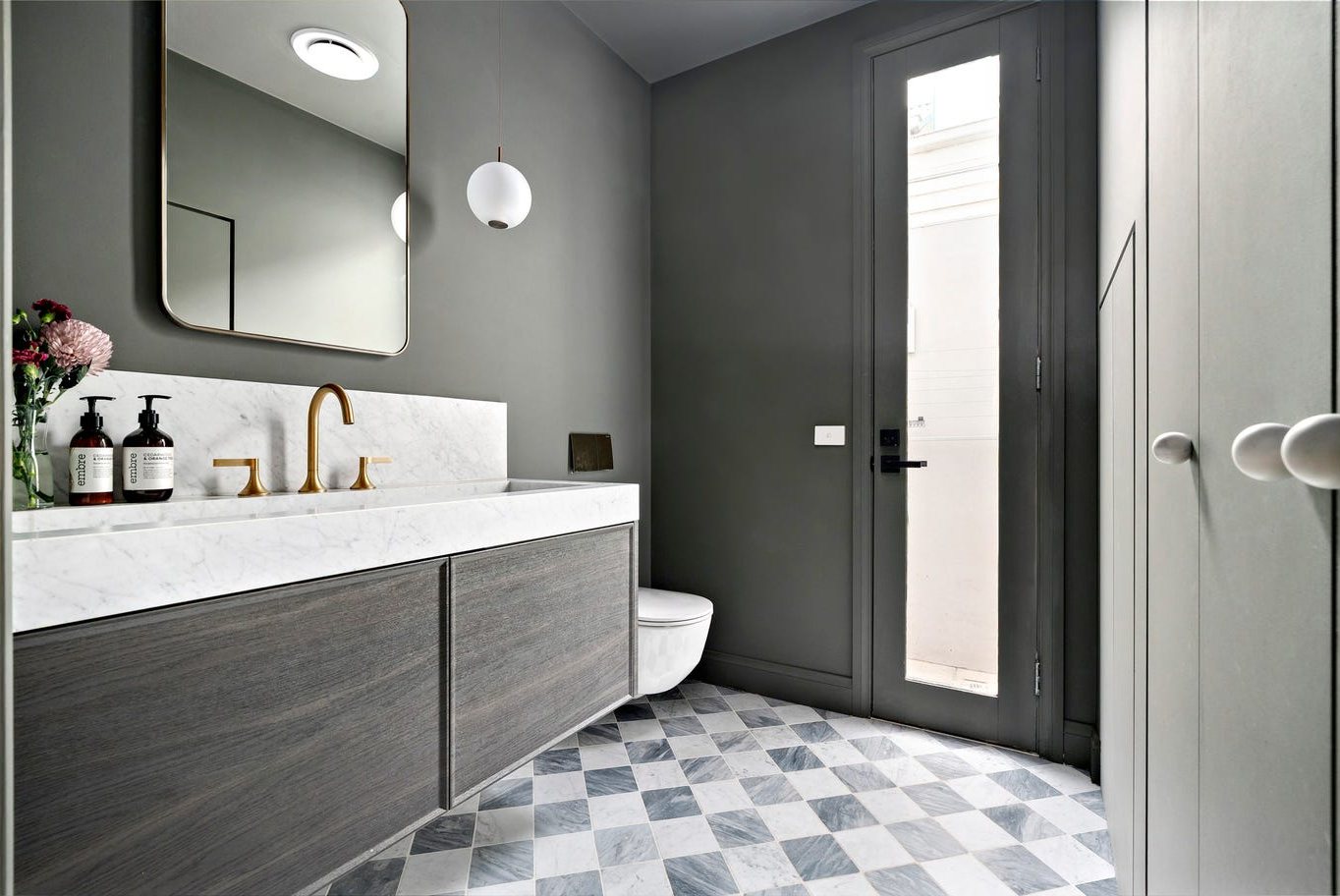 After: Marble Powder Room
